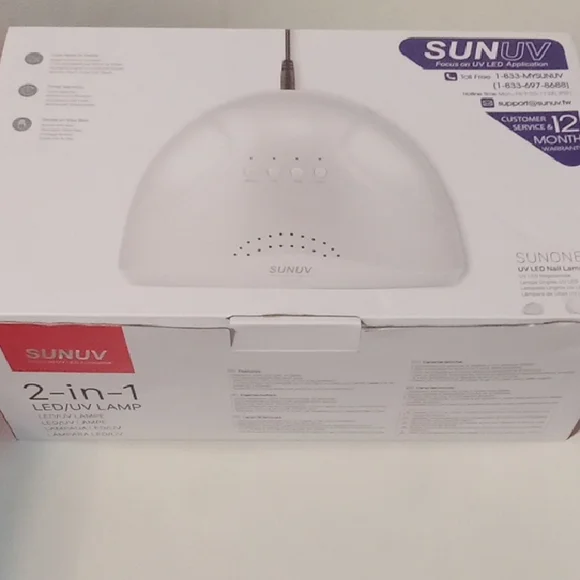 SUNUV White 2-in-1 LED/UV Lamp - Picture 2 of 4